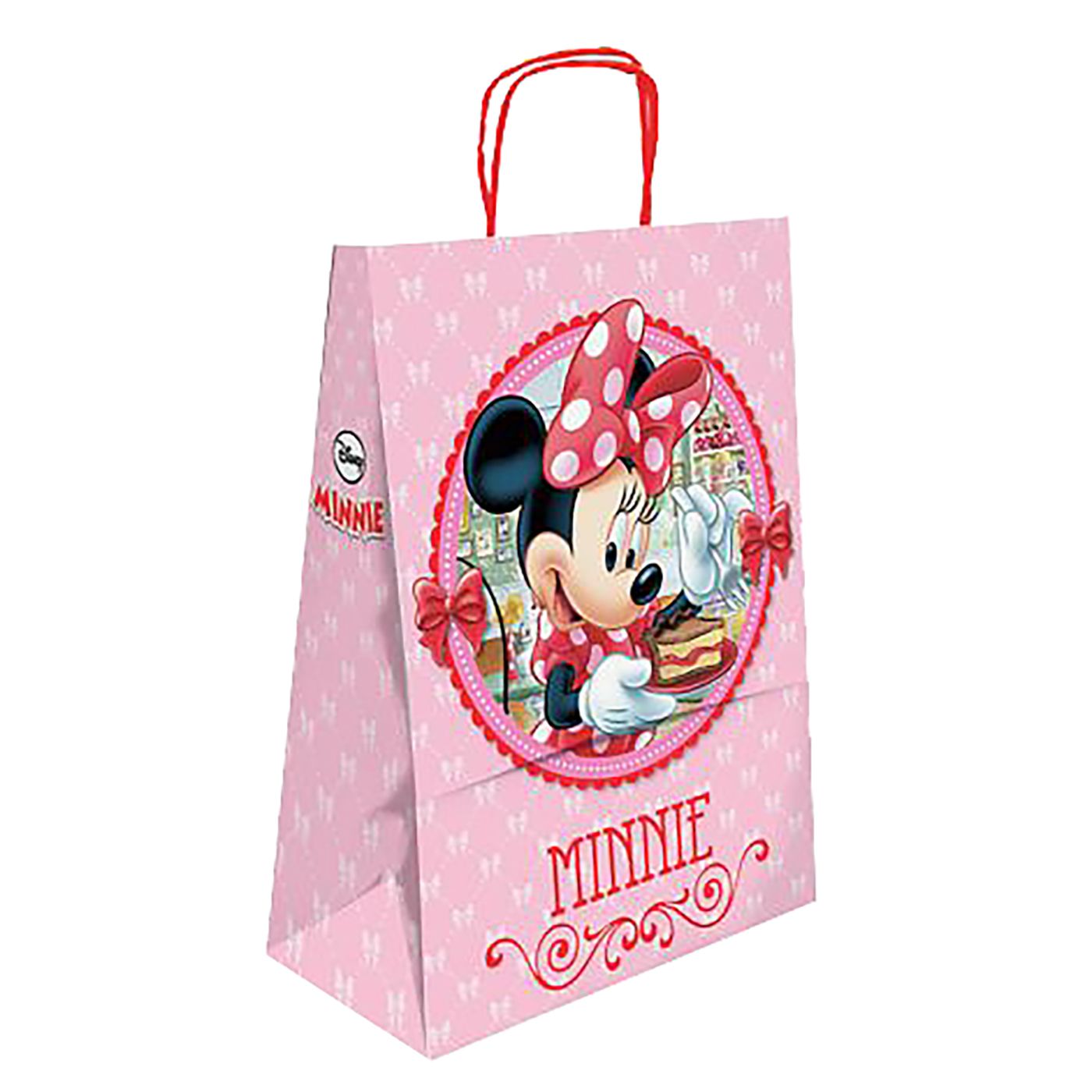 ΤΣΑΝΤΑ ΔΩΡΟΥ ΧΑΡΤΙΝΗ MINNIE ΡΟΖ ΠΕΤΑΛΟΥΔΕΣ (32cm) 32x24x10cm Disney - 25 ΤΕΜ