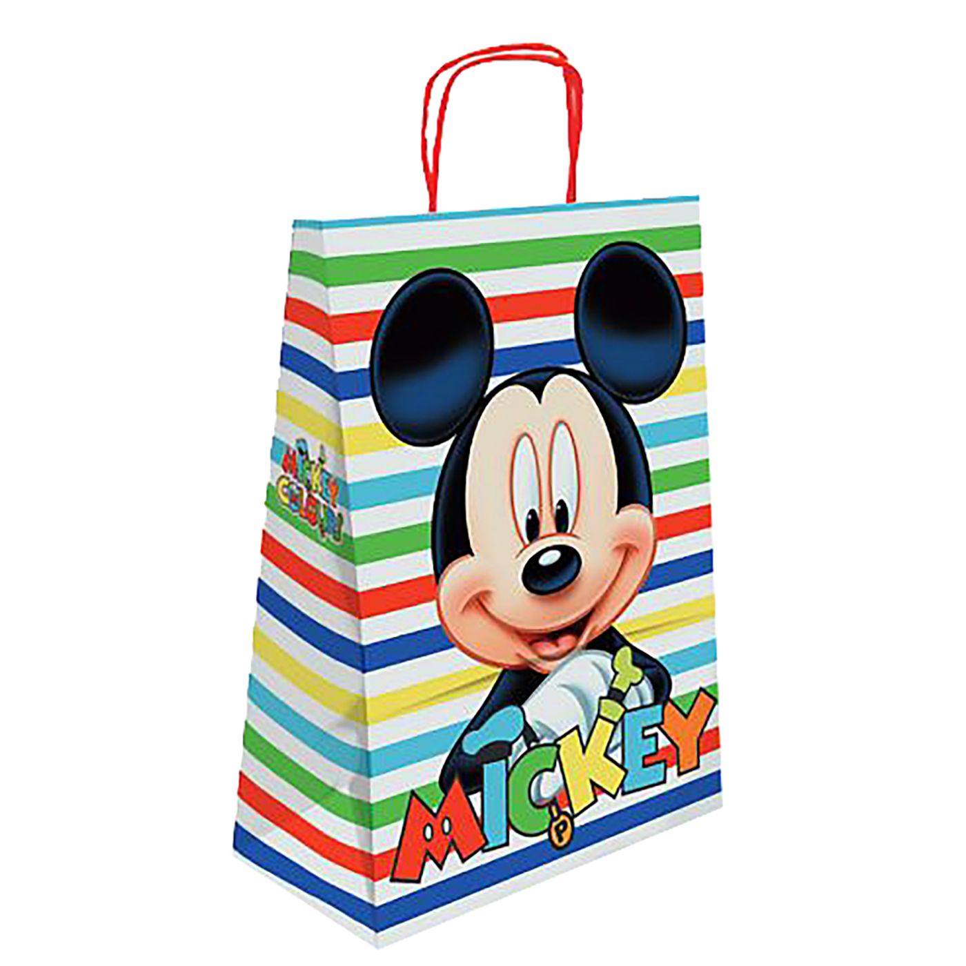 ΤΣΑΝΤΑ ΔΩΡΟΥ ΧΑΡΤΙΝΗ MICKEY ΑΣΠΡΗ ΜΕ ΡΙΓΕΣ (32cm) 32x24x10cm Disney - 25 ΤΕΜ