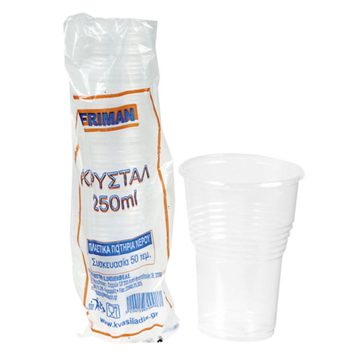 ΠΟΤΗΡΙΑ ΠΛΑΣΤΙΚΑ ΔΙΑΦΑΝΑ ΠΑΚ=50ΤΕΜ 250mL Lariplast 80-125